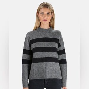 Rails Gray and Black Striped Sweater